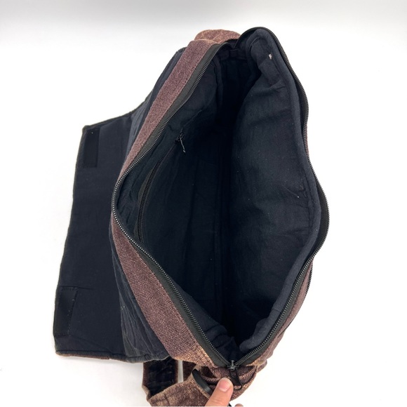 Koshi Brown Laptop Messenger Bag with Celestial Embroidery - Picture 9 of 10